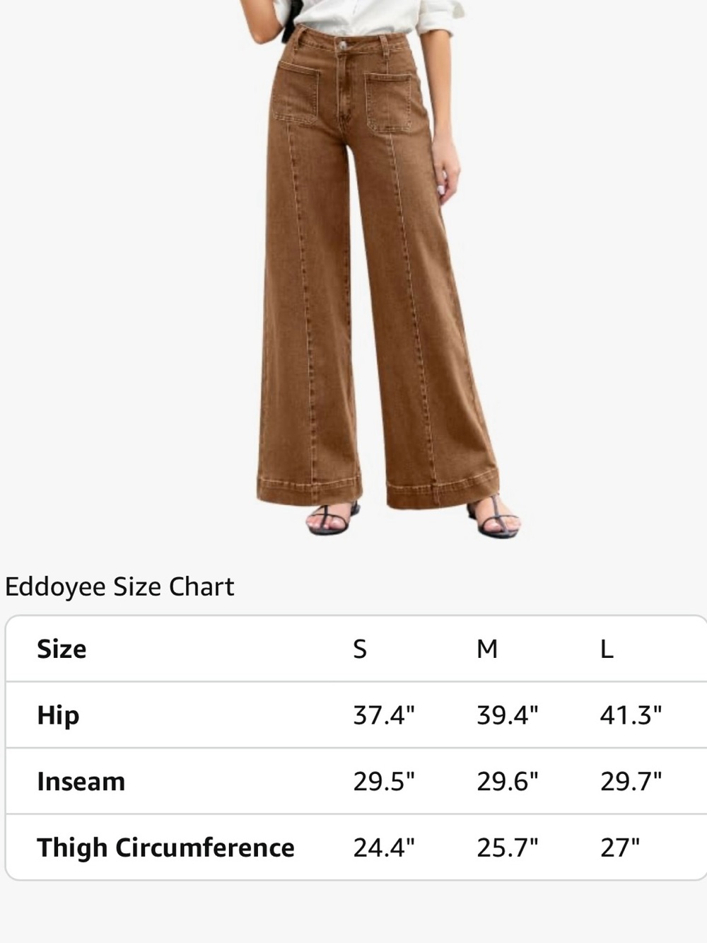 WIDE LEG HIGH-RISE JEANS | Women's - Brown - Picture 3 of 8